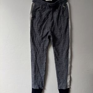 Abercrombie Black Gray Joggers 15/16 Youth Terrycloth Side Stripe Y2K Drawstring